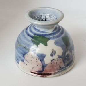 Signed Studio Pottery Candle Holder Vase